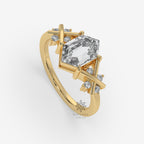 hexagon shaped engagement ring
