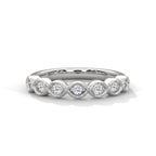 7 Round moissanite Wedding Half Eternity Band