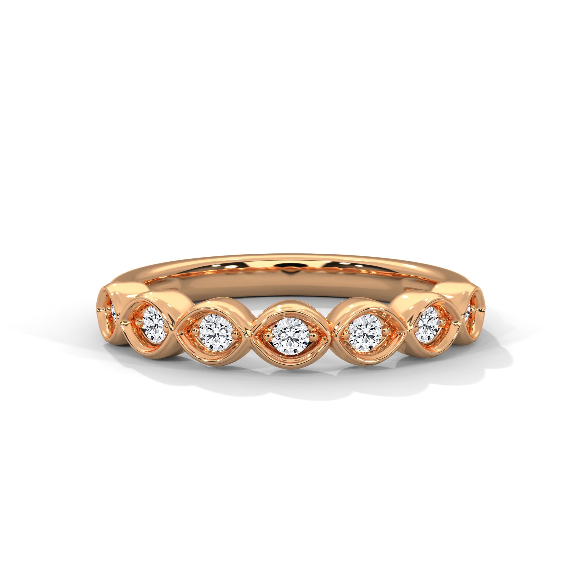 7 Round moissanite band