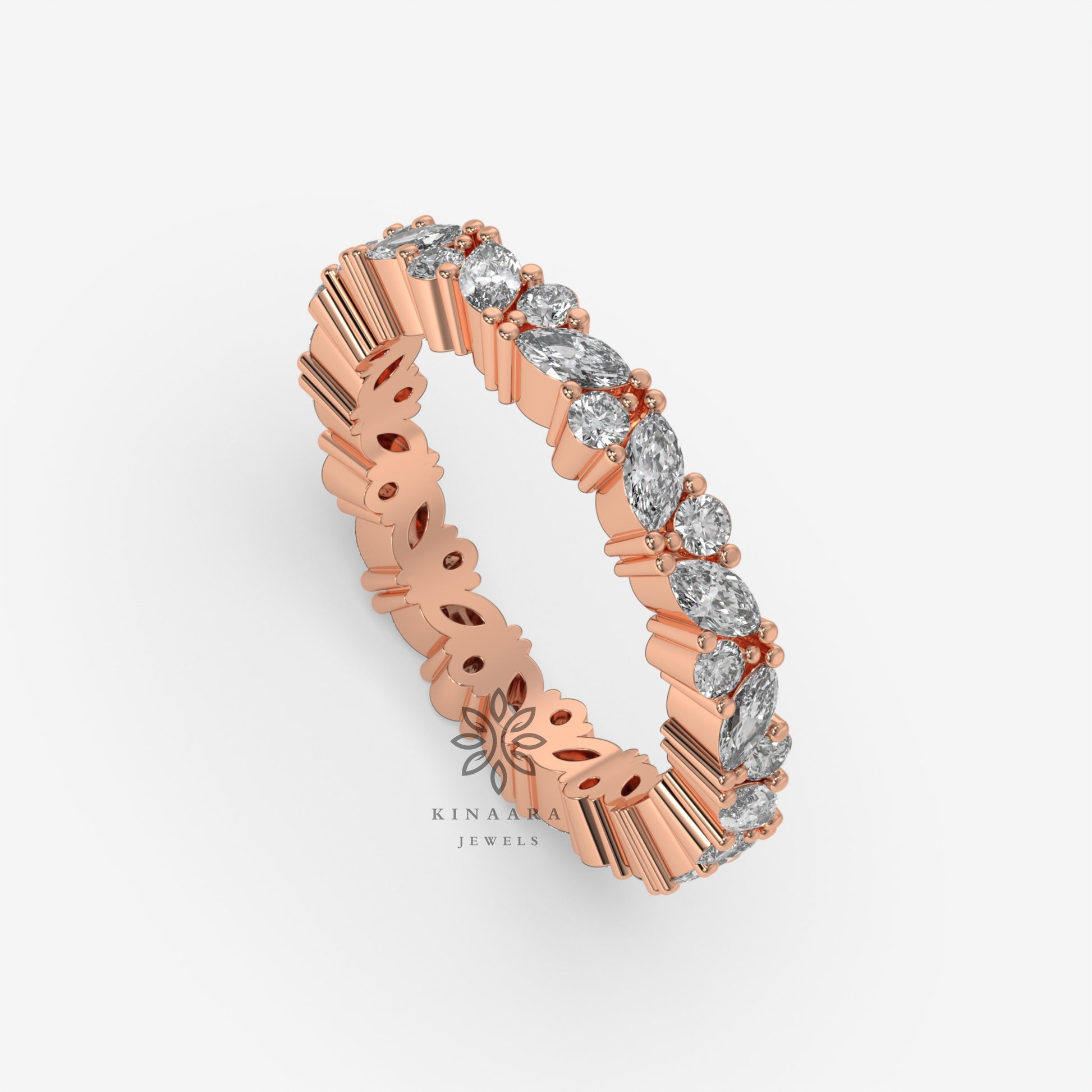 Marquise & Round Cut Moissanite Full Eternity Band