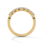 7 stone moissanite ring in Yellow 10K gold