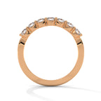 7 stone moissanite ring in rose gold