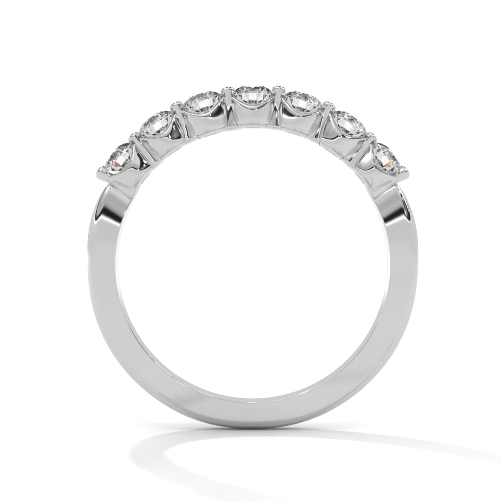 7 stone moissanite ring in white gold