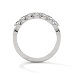 7 stone moissanite ring in white gold