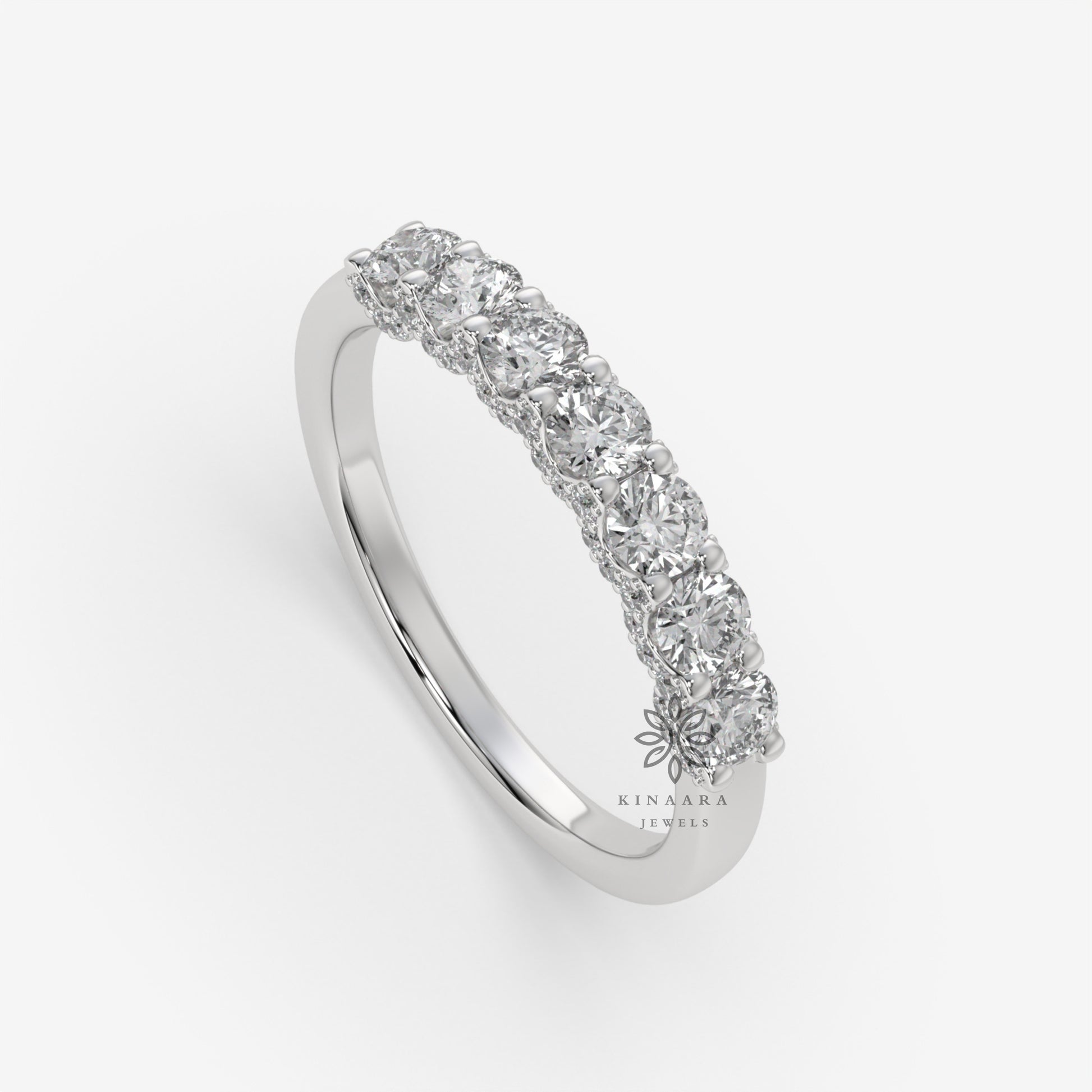 hidden halo half eternity wedding band