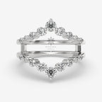 0.688 Ct Round Cut Moissanite Enhancer Wedding Ring, Guard Wedding Band
