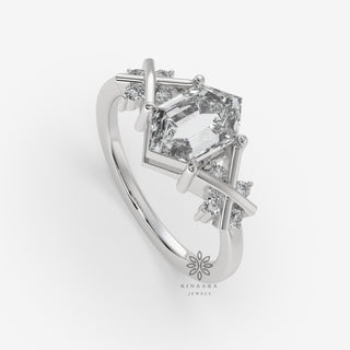 hexagon cut diamond ring1