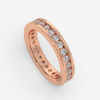 channel set moissanite wedding band