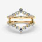 0.688 Ct Round Cut Moissanite Enhancer Wedding Ring, Guard Wedding Band