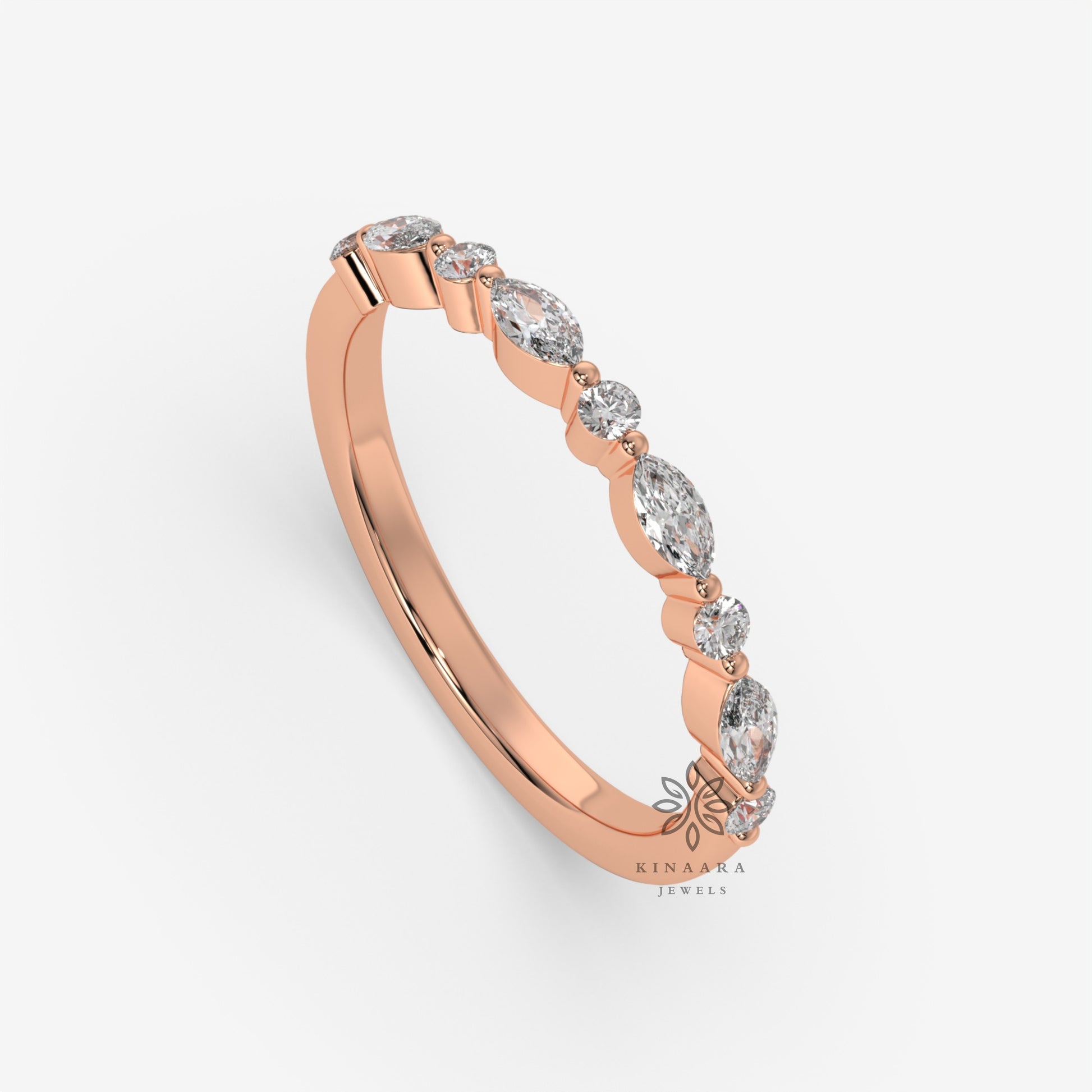 moissanite half eternity wedding band