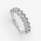 nine oval cut lab grown diamond half eternity band