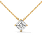 Asscher Cut Diamond pendent with button prong setting