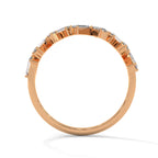 Baguette Zig Zag Half Eternity Wedding Band in rose gold