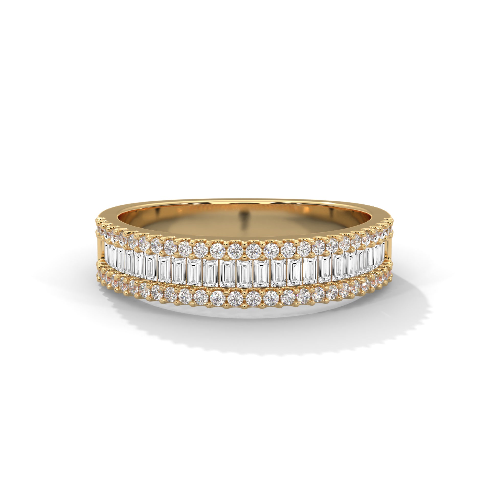 Baguette_Round_Moissanite_Gold_Wedding_Band