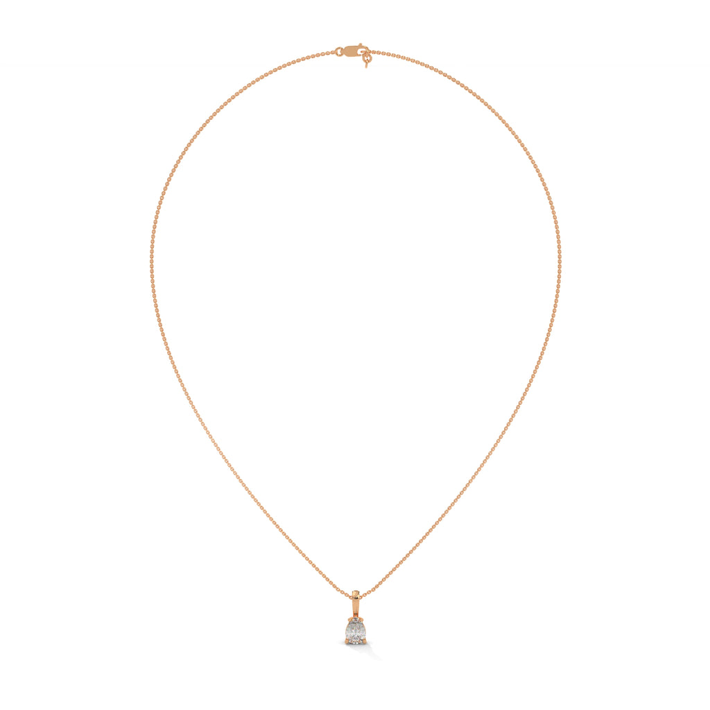 Basket Set Pear Solitaire Diamond Necklace