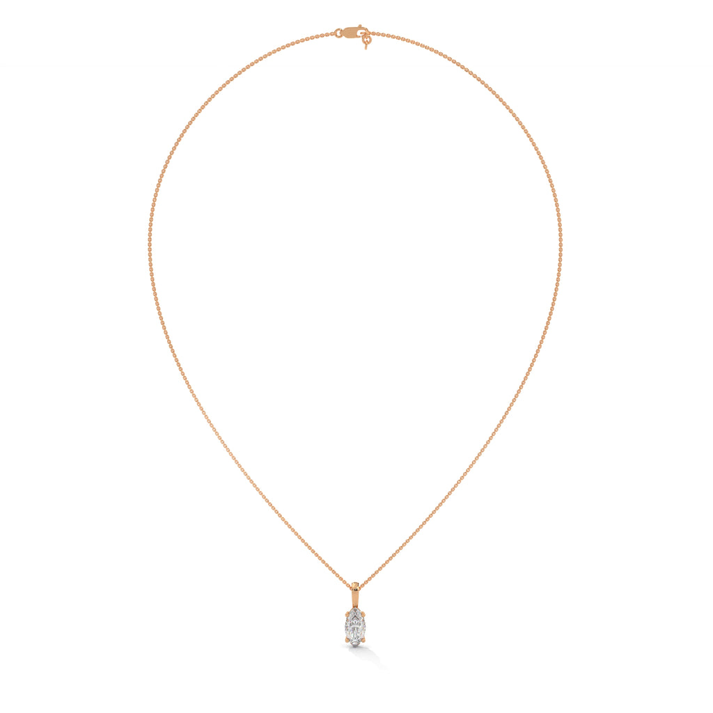 Basket Setting Oval Diamond Necklace