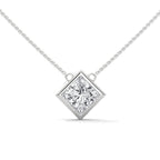 Bezel Set Necklace Pendant with chain