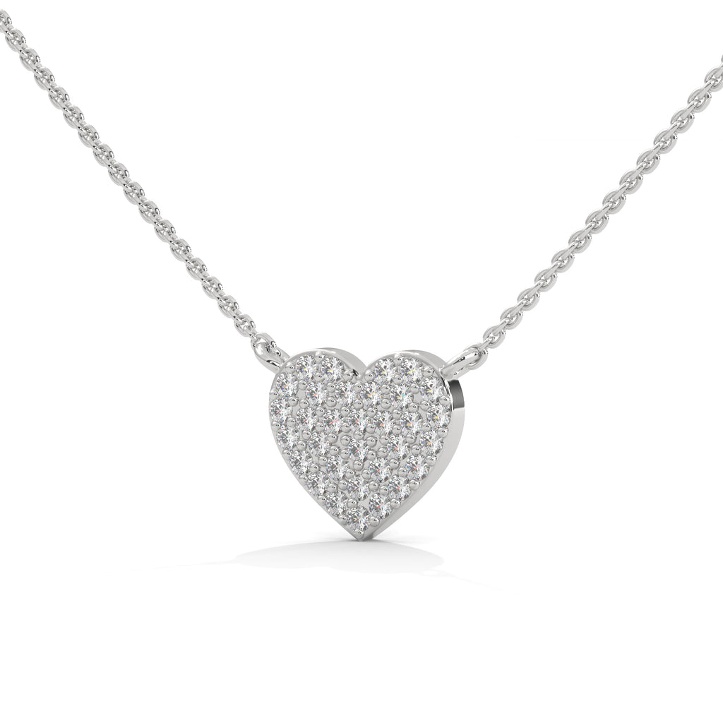 Bezel Set Round Diamond Necklace in White Gold