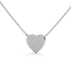 Bezel Set Round Diamond Necklace in White Gold