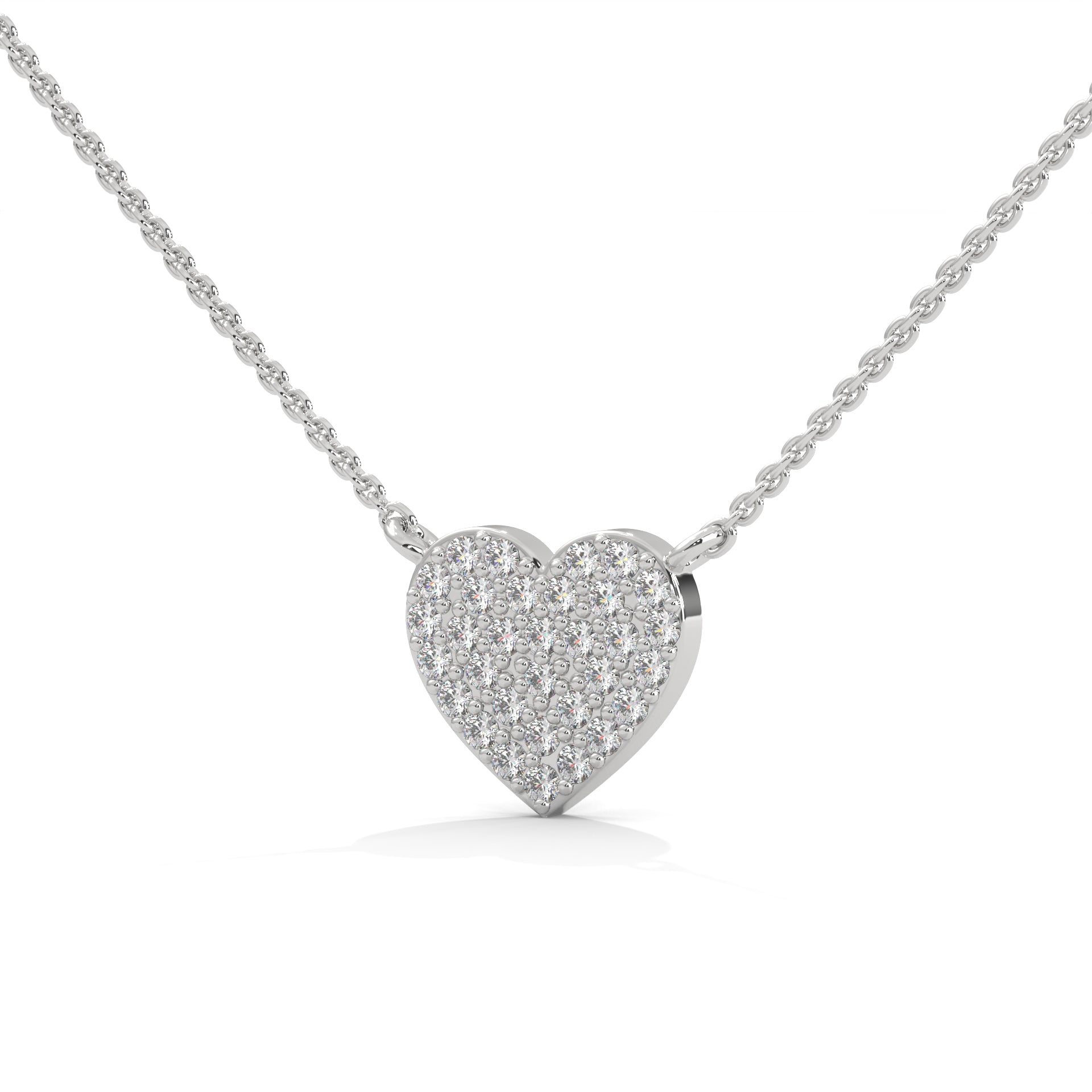 Bezel Set Round Diamond Necklace in White Gold
