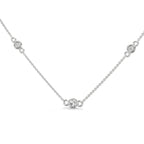 Bezel Set Round Lab Grown Diamond Necklace in White Gold