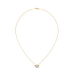 East West Marquise Cut Lab Grown Diamond Solitaire Pendant with Bezel Set in 14K, Marquise Pendant with Chain