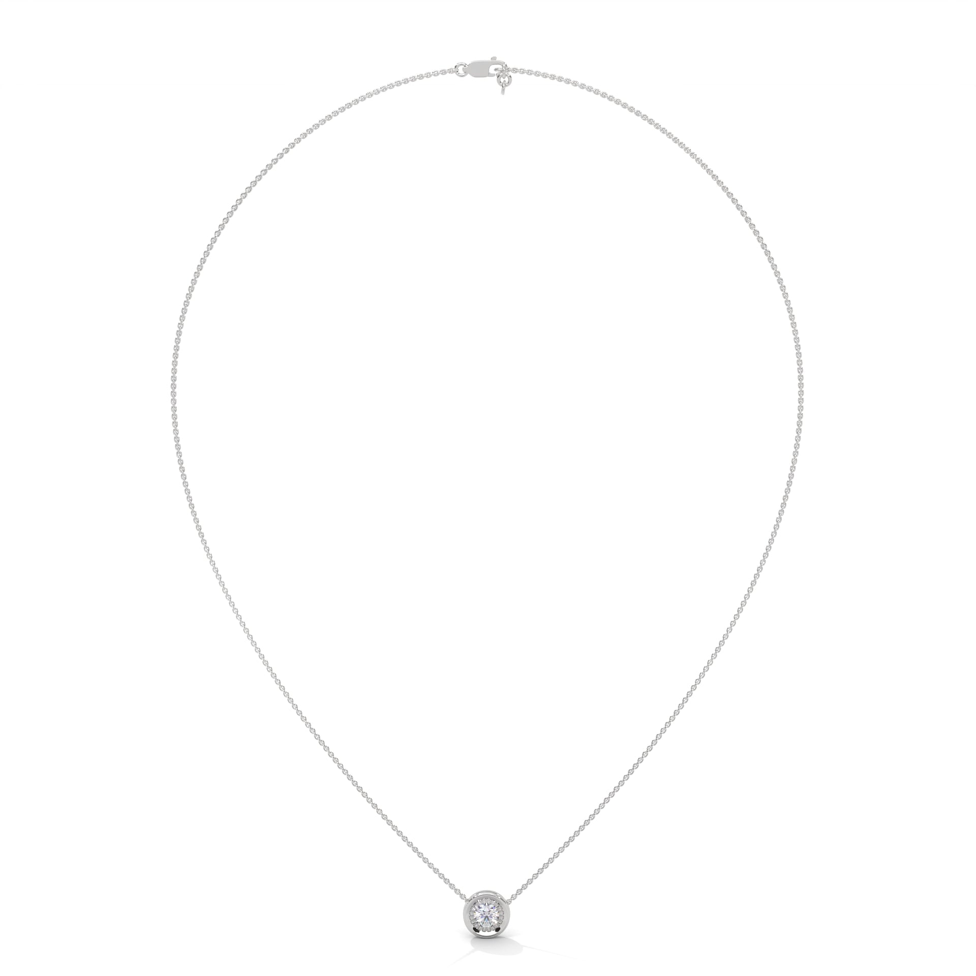 Bezel Setting Diamond Pendant Round Cut