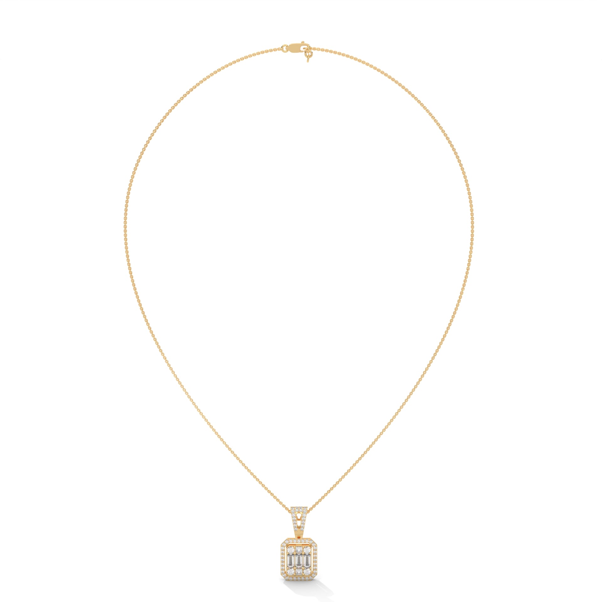 Cluster Diamond Pendant in 10k Gold
