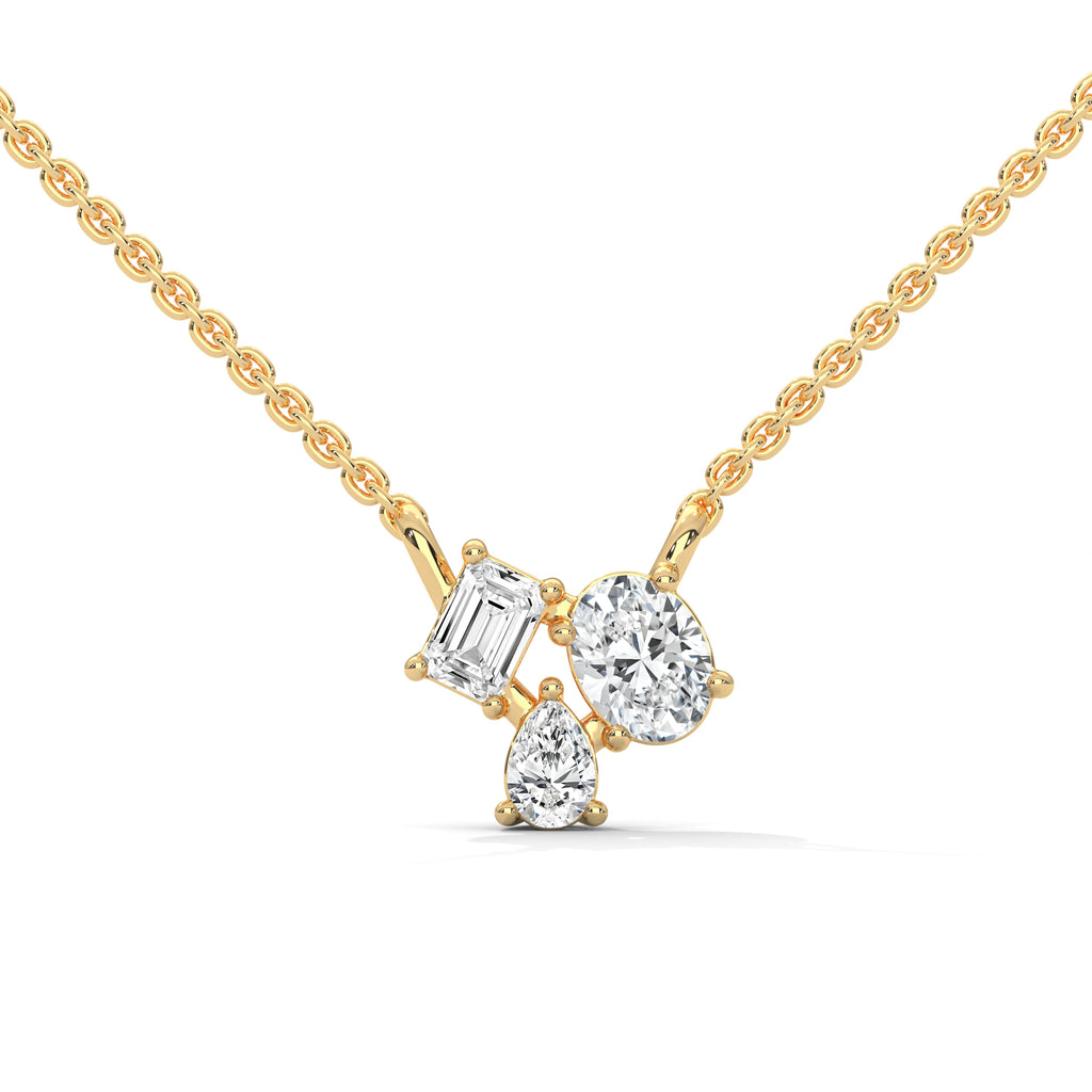 Cluster Trio Lab Created Diamond Pendant