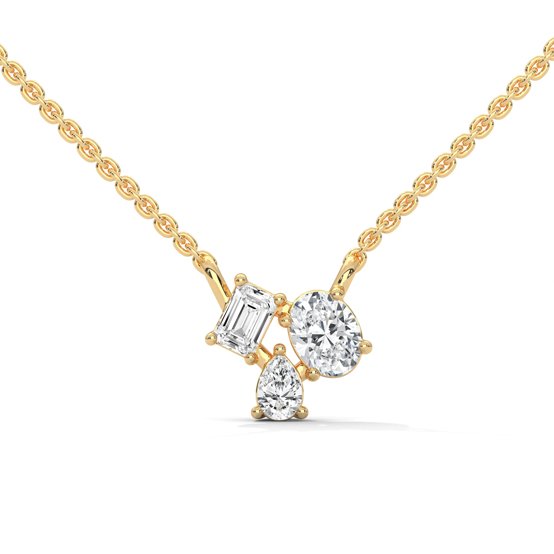 Cluster Trio Lab Created Diamond Pendant