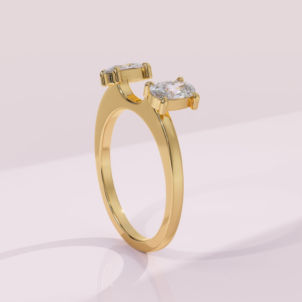 Custom double elongated cushion moissanite contour band for bridal ring sets