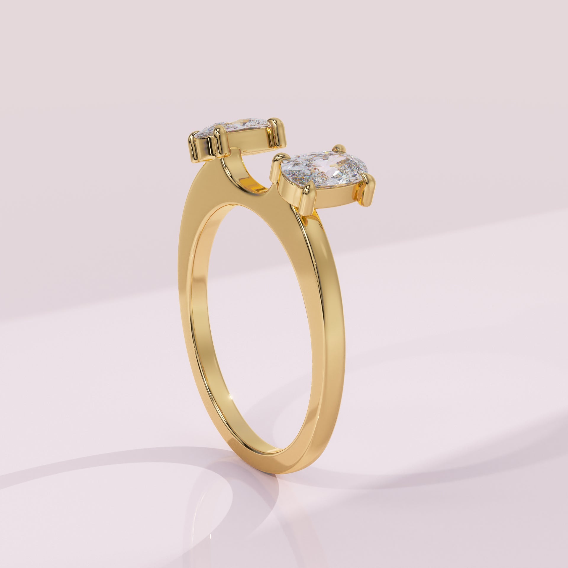 Custom double elongated cushion moissanite contour band for bridal ring sets