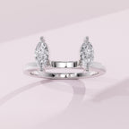 Custom marquise engagement ring enhancer handcrafted in gold or platinum to perfectly fit your solitaire.