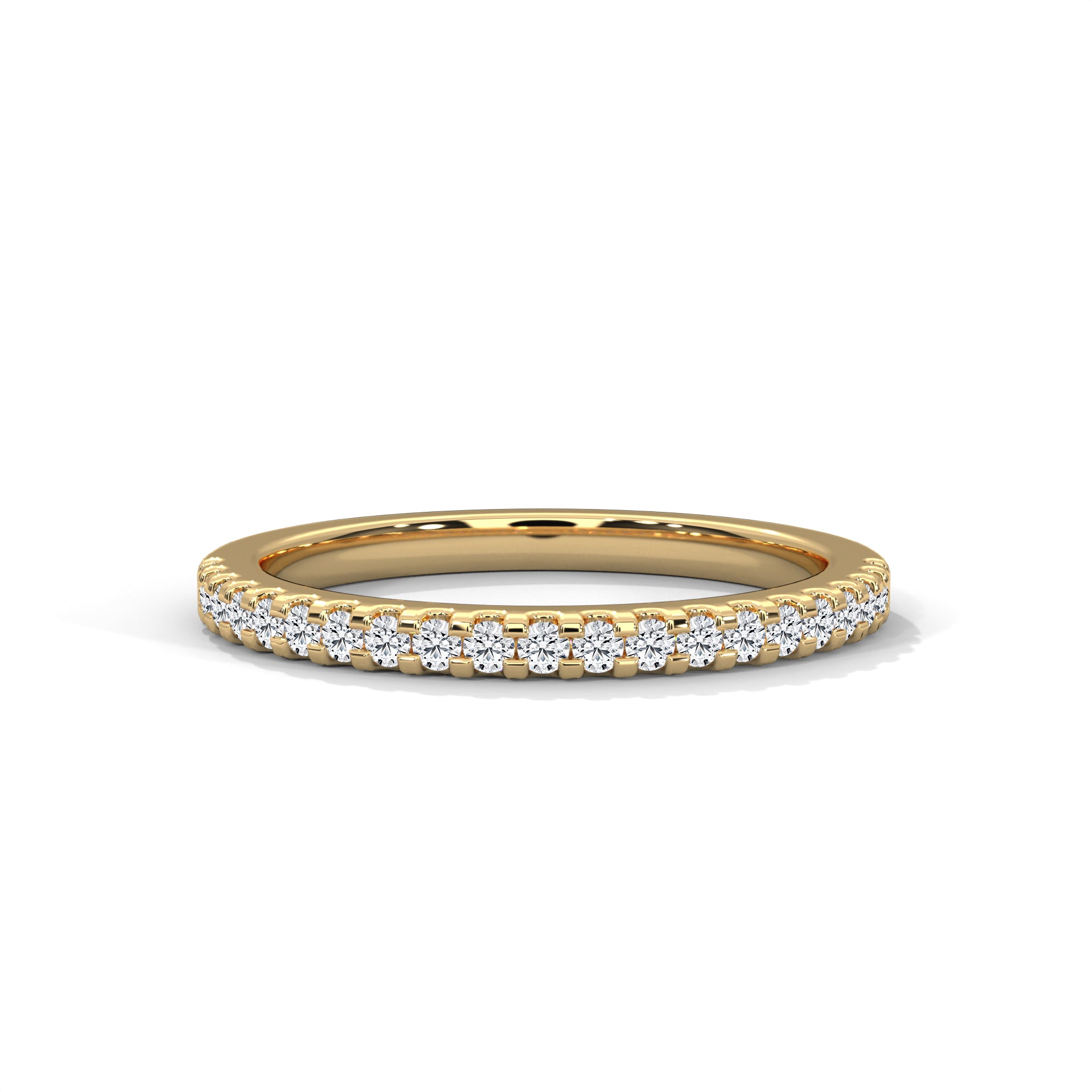 Dainty Round Moissanite Gold Wedding Band