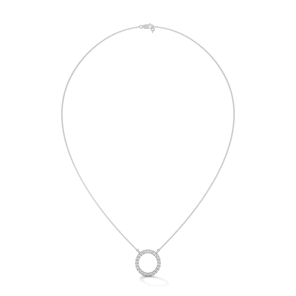 Diamond Circle Necklace with Chain