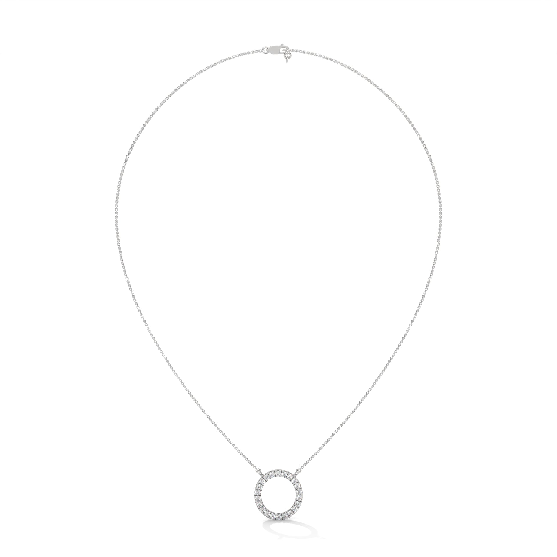 Diamond Circle Necklace with Chain