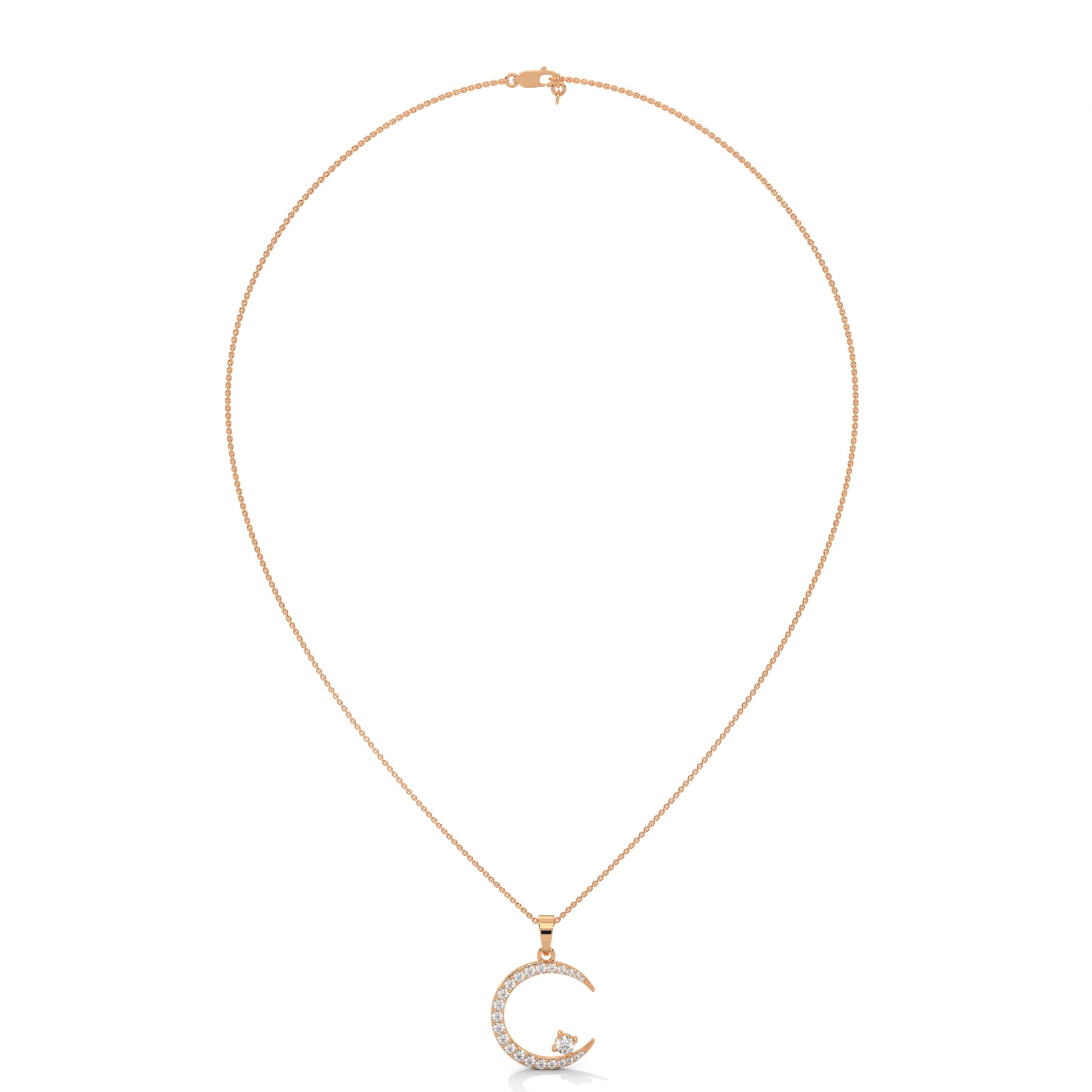 Diamond Moon Necklace