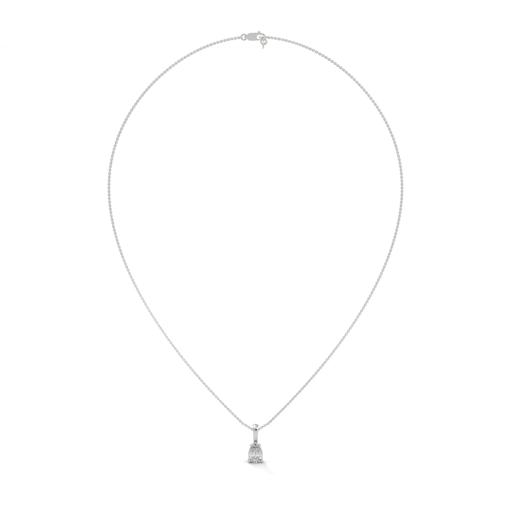 Diamond Pear Pendant with Four Prongs