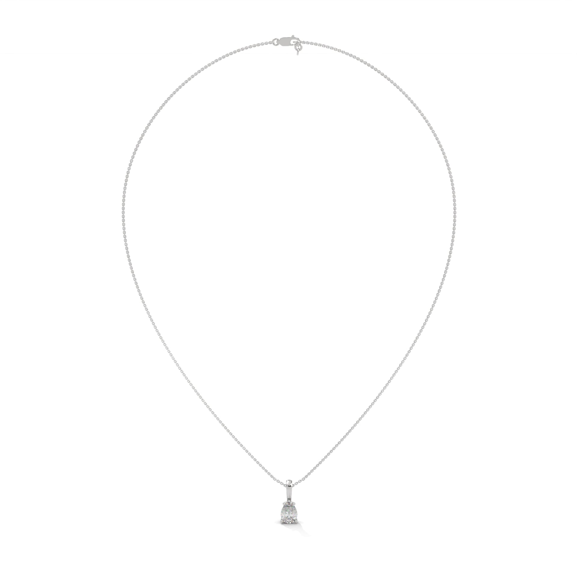 Diamond Pear Pendant with Four Prongs