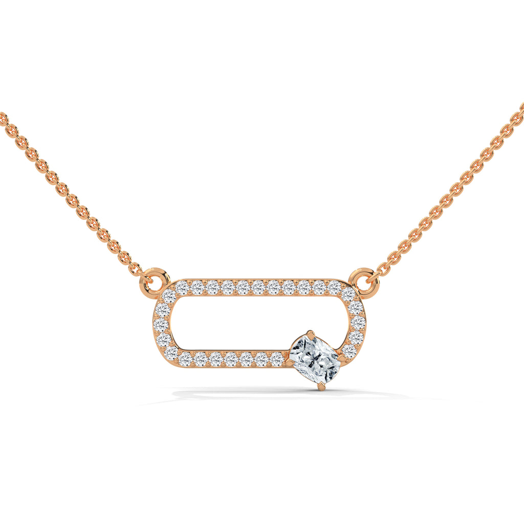 Diamond Pendant with Round and Cushion Cuts