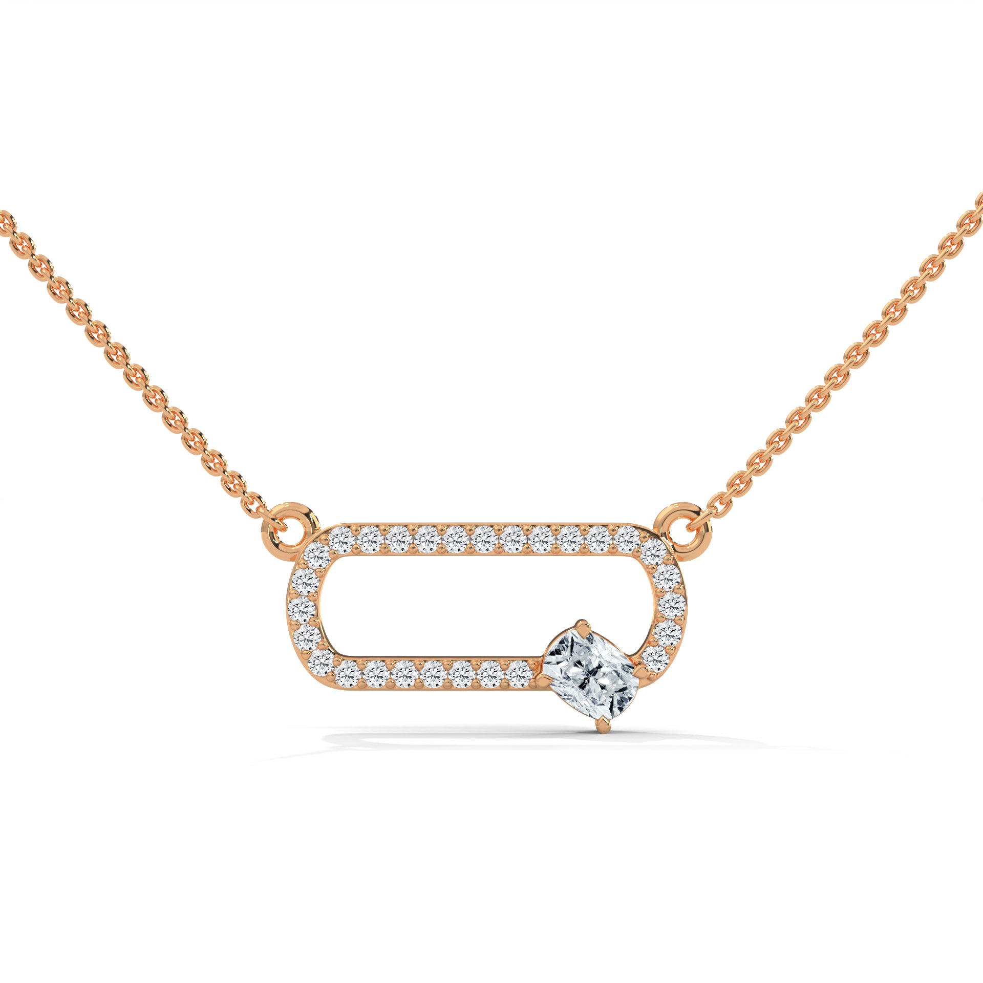 Diamond Pendant with Round and Cushion Cuts