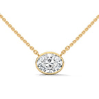East West Emerald Cut Diamond Solitaire Pendant