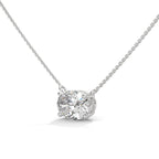 East West Oval Diamond Pendant in Lab-Grown Style