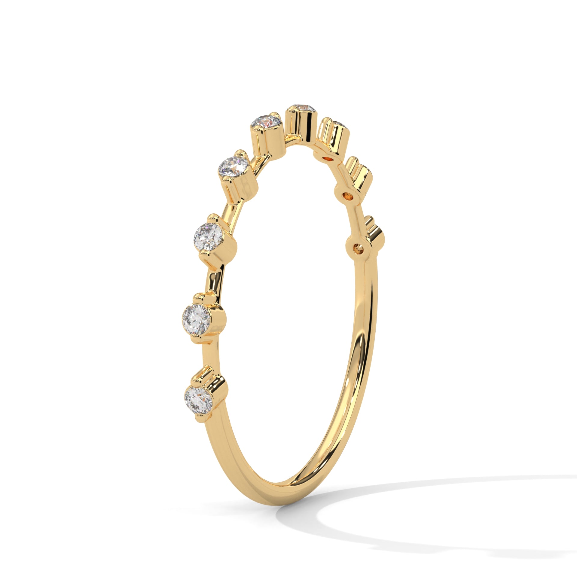 Eclipse Line-Up Moissanite Wedding Band in Yellow