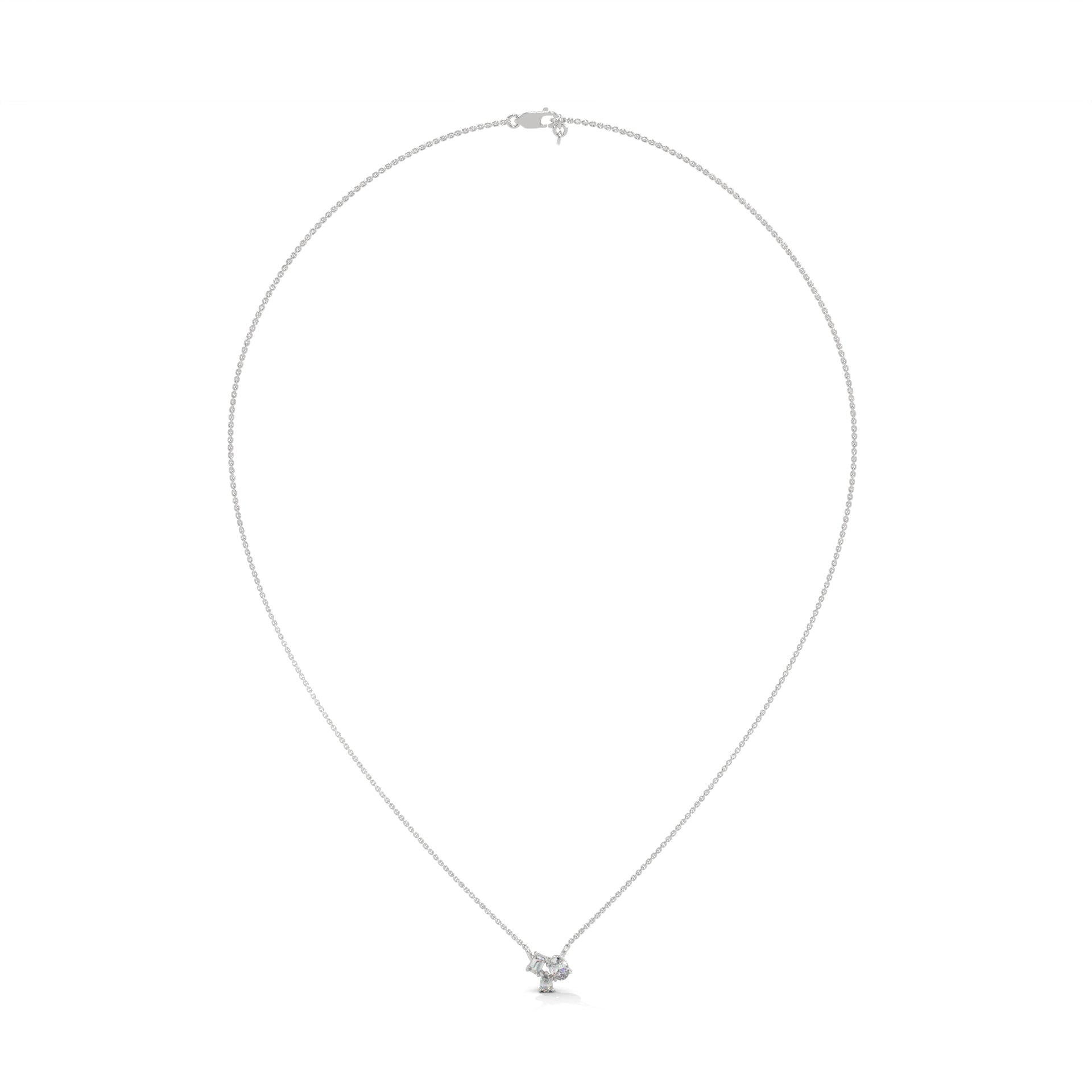 Elegant Cluster Diamond Necklace