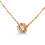 Elegant Round Cut Diamond Bezel Pendant