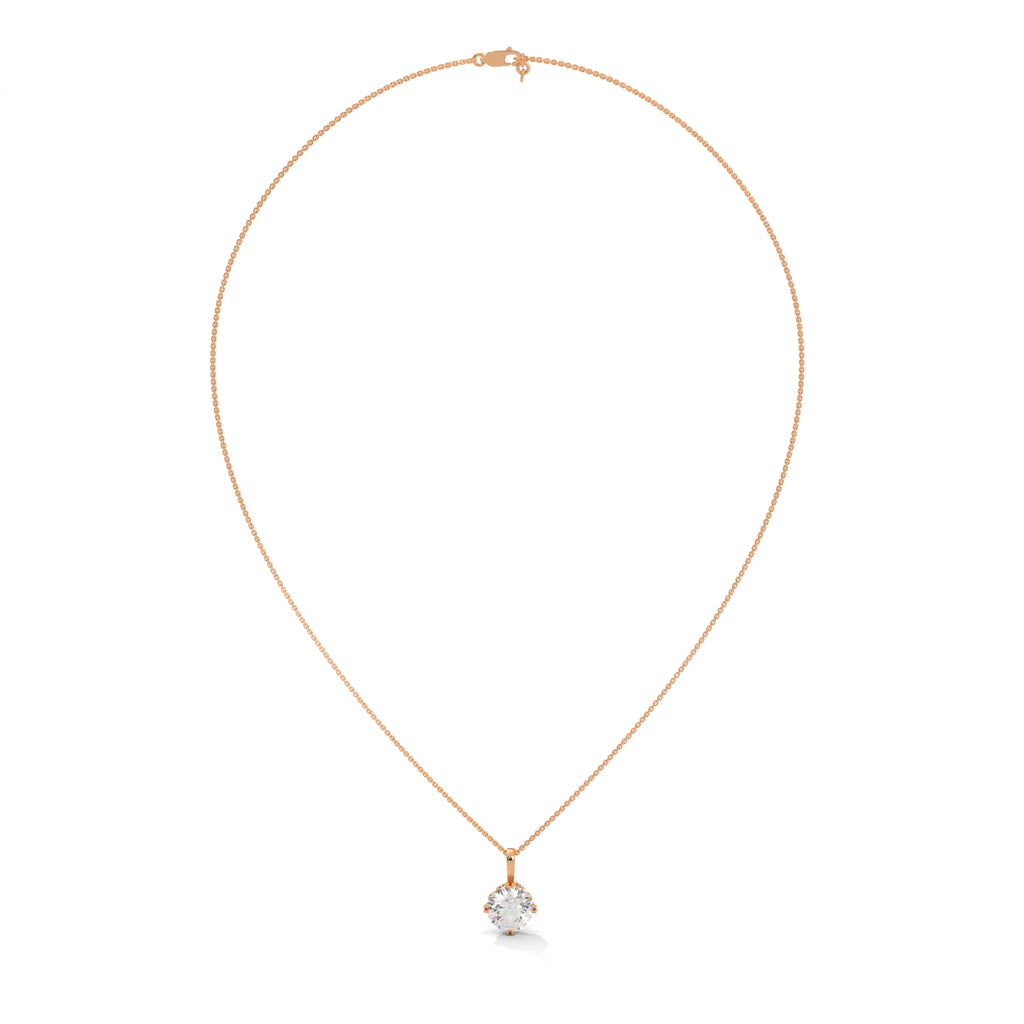 Elegant Round Cut Lab Diamond Solitaire Pendant