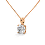 Elegantfour-pronground-cutlab-grown diamond solitaire pendant