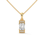 Emerald Lab Created Diamond Pendant in 14K Rose Gold