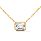 Emerald Solitaire Pendant with Chain